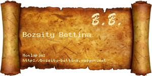 Bozsity Bettina névjegykártya